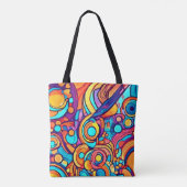 Tote Bag Danse colorée joyeuse chaotique (Dos)