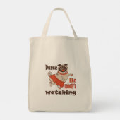Tote Bag Danse comme personne ne regarde poule Carlin chien (Dos)
