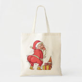 Tote Bag Danse de Noël en pyjama elf santa claus (Devant)