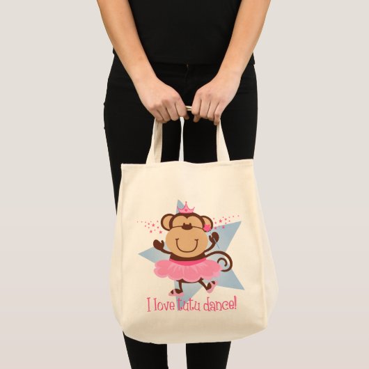 Tote Bag Danse de tutu d'amour de singe (Devant (produit))