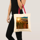 Tote Bag Danse des cactus art Abstrait (Devant (produit))