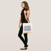 Tote Bag Danse des papillons en vert bleu (Devant (modèle))