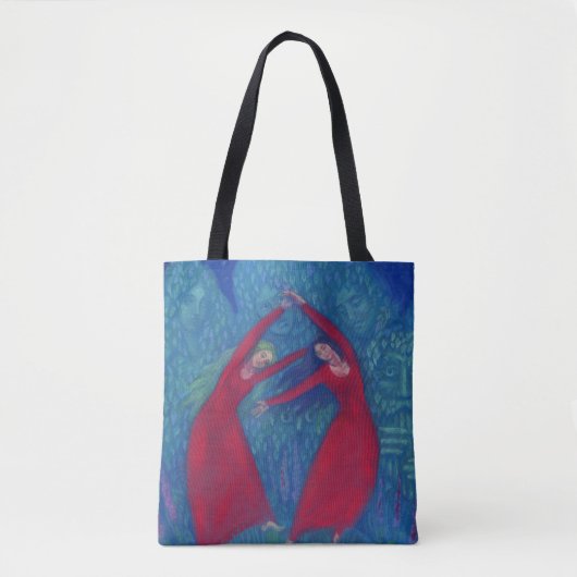 Tote Bag Danse des sorcières, peinture pastel, art imaginai (Devant)