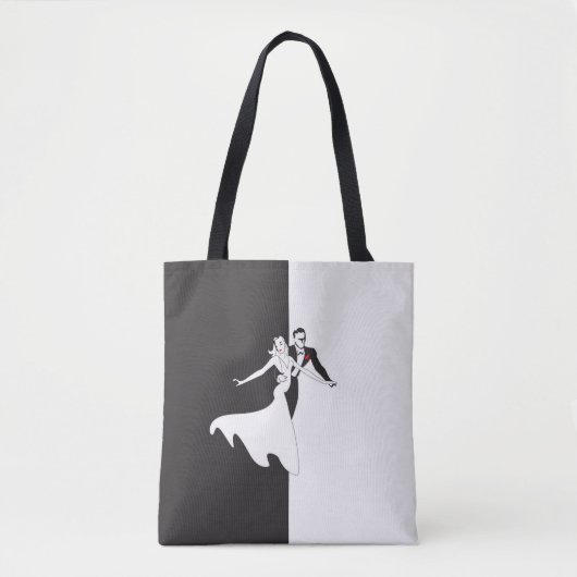 Tote Bag Danse en noir et blanc (Devant)