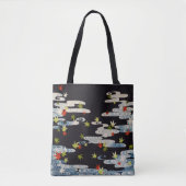 Tote Bag DANSE KIMONO, EAU COURANTE, CHUTE FEUILLE Florale (Devant)