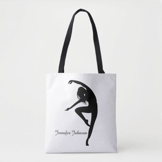 Tote Bag Danse moderne Silhouette Danse Noir & Blanc (Devant)