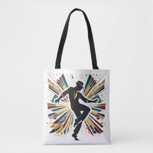 Tote Bag Danse rétro jazz Art Coloré Élégant Chic Stylé