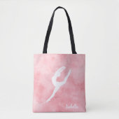 Tote Bag Danse rose faite sur commande d'aquarelle (Devant)