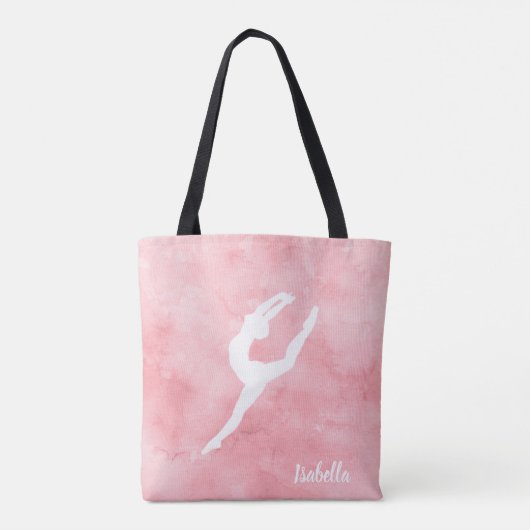 Tote Bag Danse rose faite sur commande d'aquarelle (Dos)