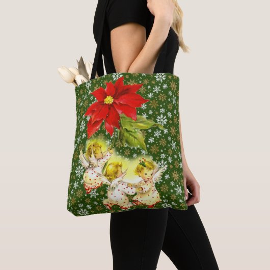 Tote Bag Danser des anges bébé avec des flocons de neige (De près)