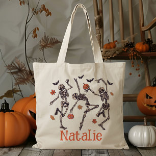 Tote Bag Danser Personnalisé Squelette Trick Ou Traiter Bon