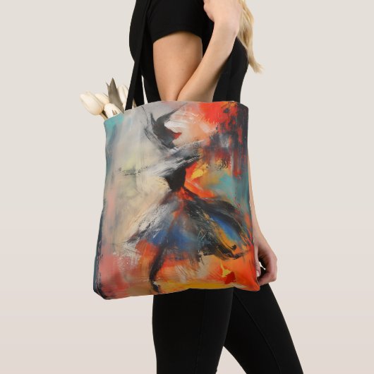 Tote Bag Danseur coloré art Abstrait (De près)