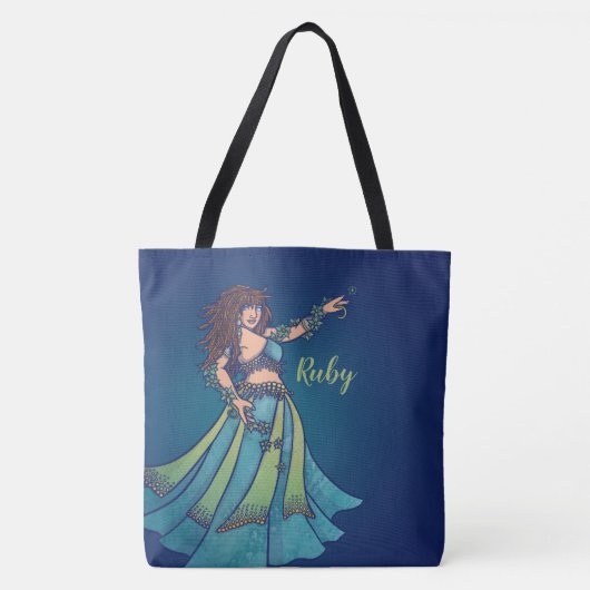 Tote Bag Danseur du ventre Ruby Turquoise (Devant)