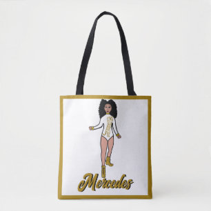 Tote Bag Danseur Personnalisé Fourre-tout Blanc / Or Tigre