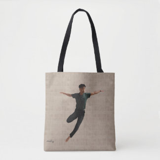Tote Bag Danseuse à mi-tour sur arrière - plan beige