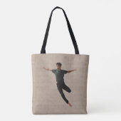 Tote Bag Danseuse à mi-tour sur arrière - plan beige (Dos)