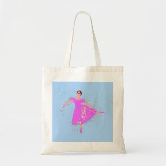 Tote Bag Danseuse de ballet robe magenta rose (Devant)