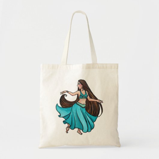 Tote Bag Danseuse orientale ventre sarcelle (Devant)