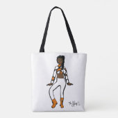 Tote Bag Danseuse personnalisée Fourre-tout (Blanc orange) (Dos)