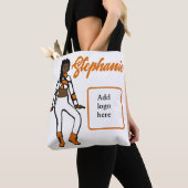 Tote Bag Danseuse personnalisée Fourre-tout (Blanc orange) (De près)