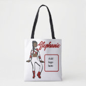 Tote Bag Danseuse personnalisée Fourre-tout (Blanc rouge) (Devant)