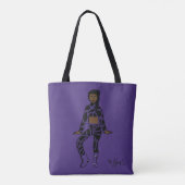 Tote Bag Danseuse personnalisée Fourre-tout (noir violet) (Dos)