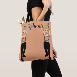 Tote Bag Danseuse personnalisée Fourre-tout (Pêche)