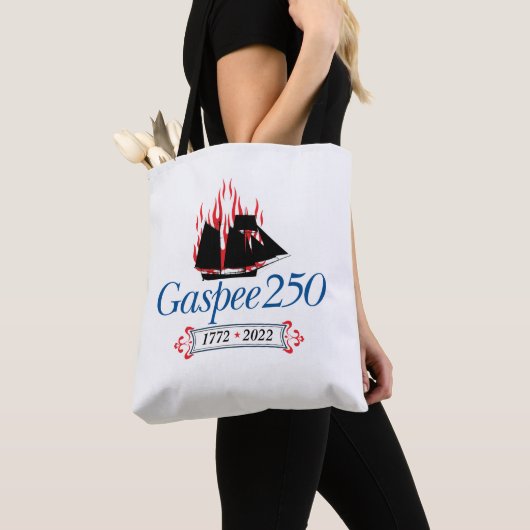 Tote Bag DAR Gaspee250 - Logo en italique sur Basic Fourre- (De près)