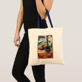 Tote Bag Darjeeling Inde Train Peintre Voyage Art Retro (Devant (produit))