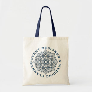 Tote Bag Dark Blue Floral Mandala Custom