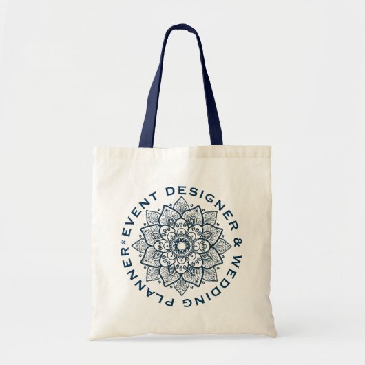 Tote Bag Dark Blue Floral Mandala Custom (Devant)