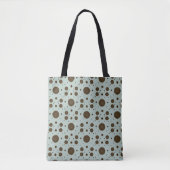 Tote Bag Dark Brown Micro Floral Sage green (Devant)