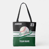Tote Bag Dark Green et Black pour une équipe de baseball (Dos)