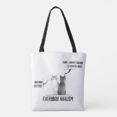Tote Bag Dark Humor Cat Everyday Nihilism Quote Introvert (Dos)