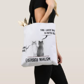 Tote Bag Dark Humor Cat Everyday Nihilism Quote Introvert (De près)