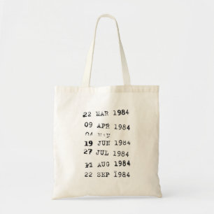Tote Bag Date d'échéance des timbres de bibliothèque 198