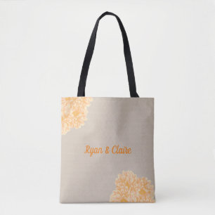 Tote Bag Date nommée faite sur commande de mariage de toile