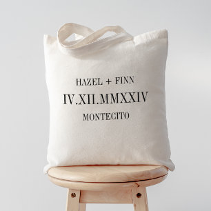 Tote Bag Date, Noms et Mariage de la ville