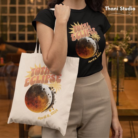 Tote Bag Date personnalisable Total Eclipse Moderne Vintage