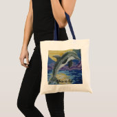 Tote Bag Dauphin à la pleine lune (Devant (produit))