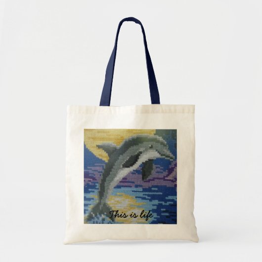 Tote Bag Dauphin à la pleine lune (Devant)
