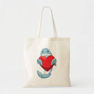 Tote Bag Dauphin avec coeur