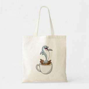 Tote Bag Dauphin avec la coupe de café