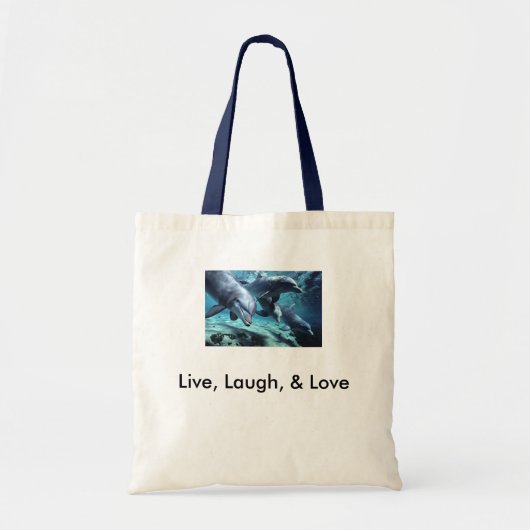Tote Bag dauphin-bottlenose, vivant, rire, et amour (Devant)