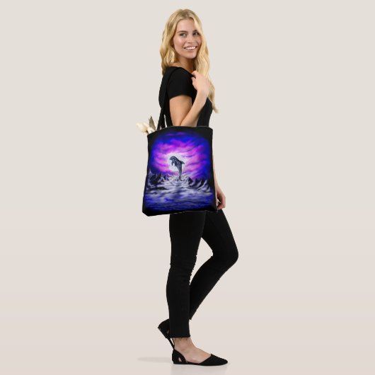 Tote Bag Dauphin clair de lune (Sur le modèle)