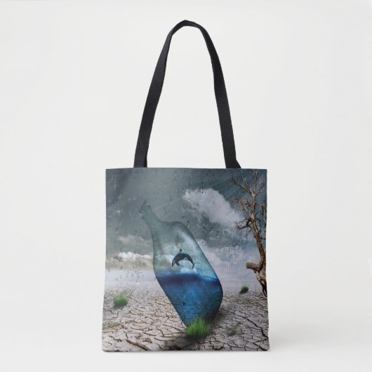 Tote Bag Dauphin Dans Une Bouteille (Devant)