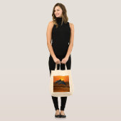 Tote Bag Dauphin de verdure au coucher du soleil (Devant (modèle))