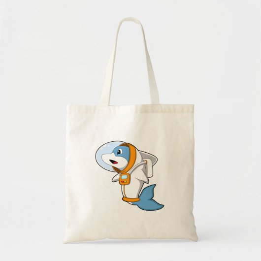 Tote Bag Dauphin en astronaute avec costume (Devant)