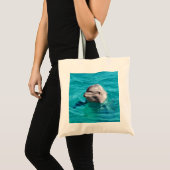 Tote Bag Dauphin en photo de l'eau bleue (Devant (produit))