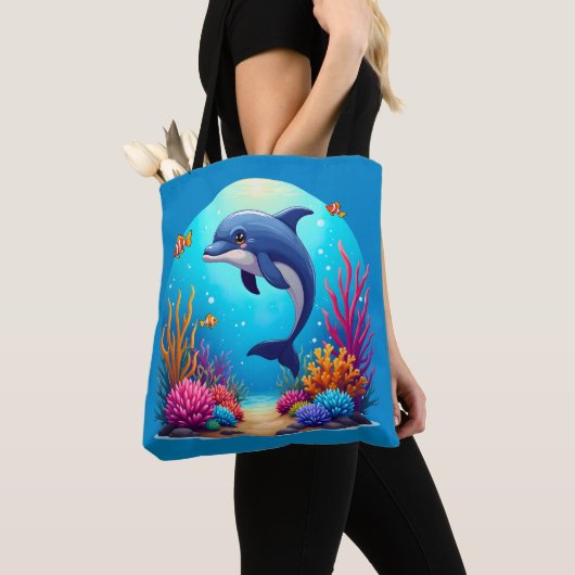 Tote Bag Dauphin géant dans le récif corallien vibrant (De près)